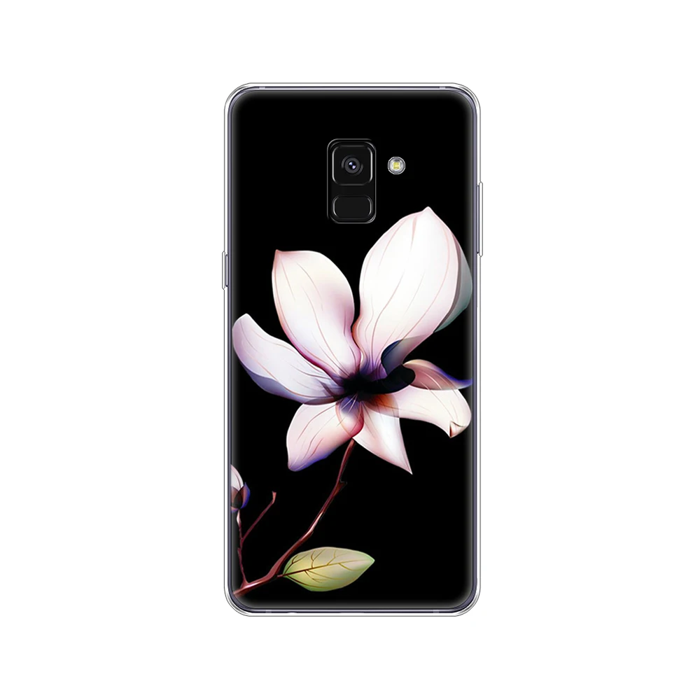 cases For Samsung Galaxy A8 2018 A530 A530F case Soft TPU Phone back Cover For Samsung A8 Plus 2018 A730 A730F Clear bag flower
