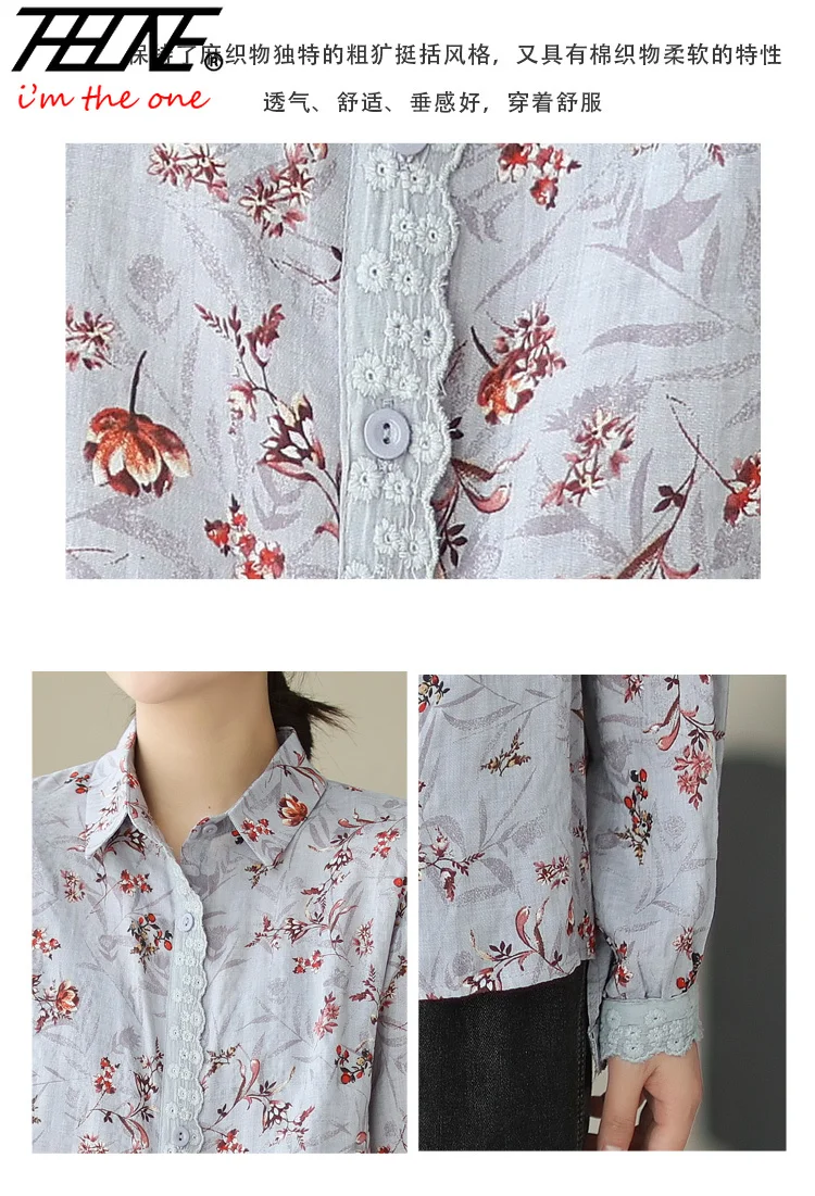 THHONE осень-зима женская рубашка блузка с принтом винтажная лоскутная одежда