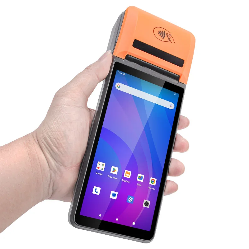 Фото Рабочий Android-терминал 6 дюймов, 4G, NFC, PDA, Android 13, портативный POS-терминал с принтером №3