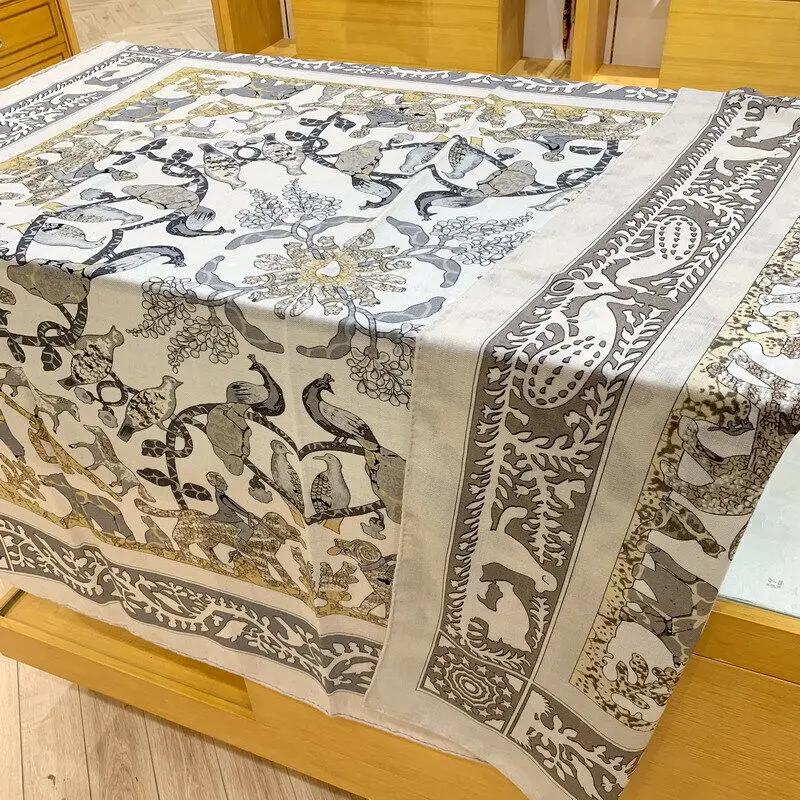 

70% кашемир 30% шелк шарф двусторонний Лес Животные шаль большой хиджаб 135*135 см