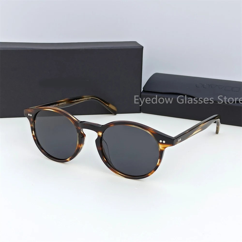 

High Quality Luxury Designer Round Sunglasses Polarized Men Women Vintage Handmade Acetate Sun Glasses Car Driving Glasses UV400