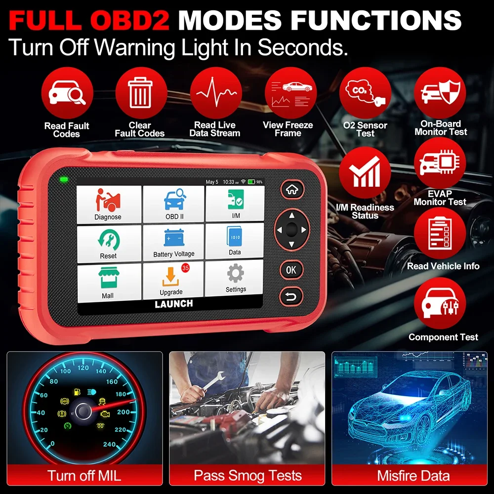 LAUNCH X431 CRP129E PLUS Автомобильные полные системы EOBD OBD2 Диагностический инструмент