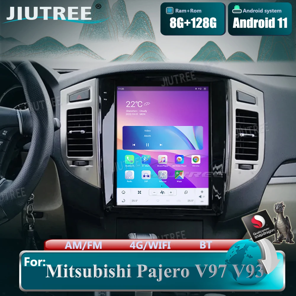 

Автомобильное радио 8 + 128G Android11 для Mitsubishi Pajero V97 V93 07-20, GPS-навигация, стереоприемник, мультимедийный плеер, беспроводной Carplay