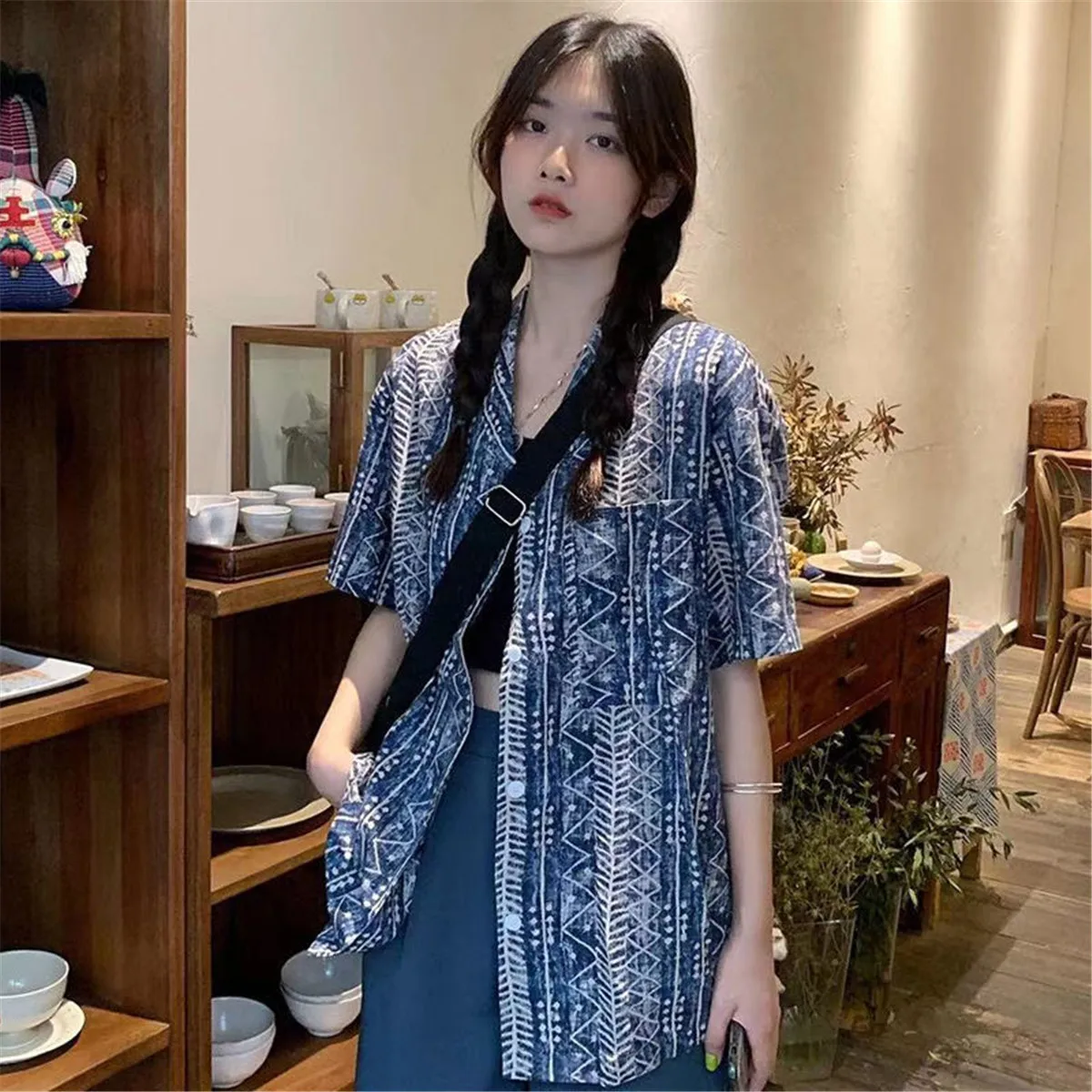 Рубашка в стиле хип-хоп с коротким рукавом для мужчин и женщин - купить по