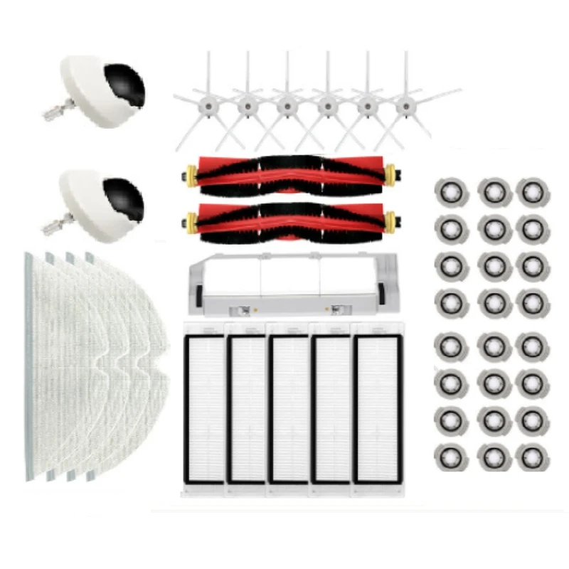 

Hepa Filter Mop Cloth Roller Main Side Brush Universal Wheel For Roborock S50 T7pro T6 P5 S5 Vacuum Cleaner Accessories