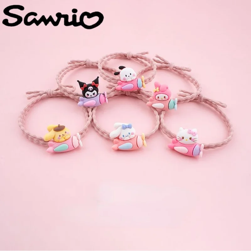 

Sanrio peripheral kawaii cute cartoon Hello Kitty my Melody ins rubber band hair rope creative hair ring festive gift wholesale