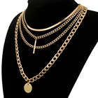 IFMIA 2022 новое многослойное золотое ожерелье в стиле панк для женщин винтажное геометрическое круглое ожерелье с подвеской-бабочкой чокер ювелирные изделия в подарок