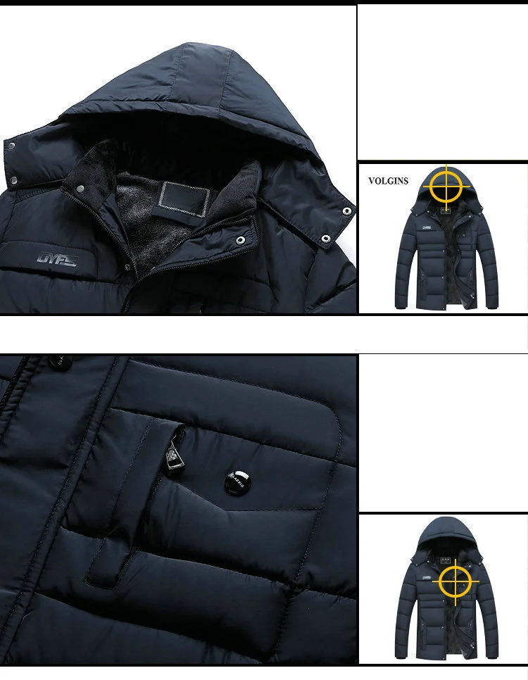 Зимнее пальто для мужчин парка на молнии зимняя куртка 2021 | Мужская одежда