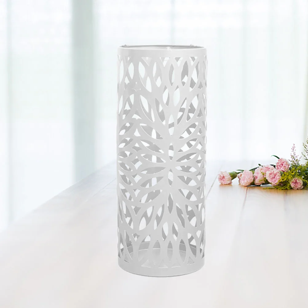 

Hollow Umbrella Holder Anti-rust Metal Umbrella Organizer Up to 8 Capacity for Home Office Restaurant(White)