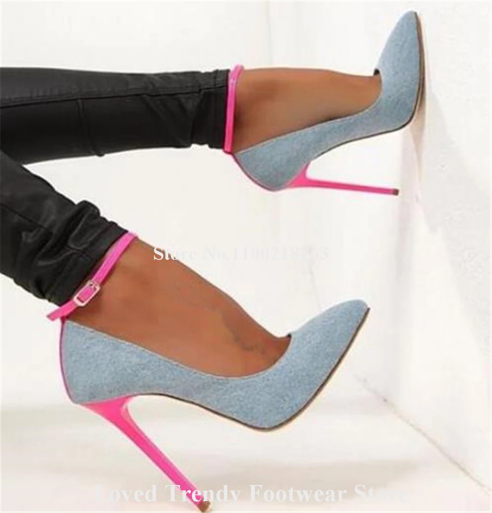 Туфли-лодочки в классическом стиле лоскутные на тонком каблуке-шпильке