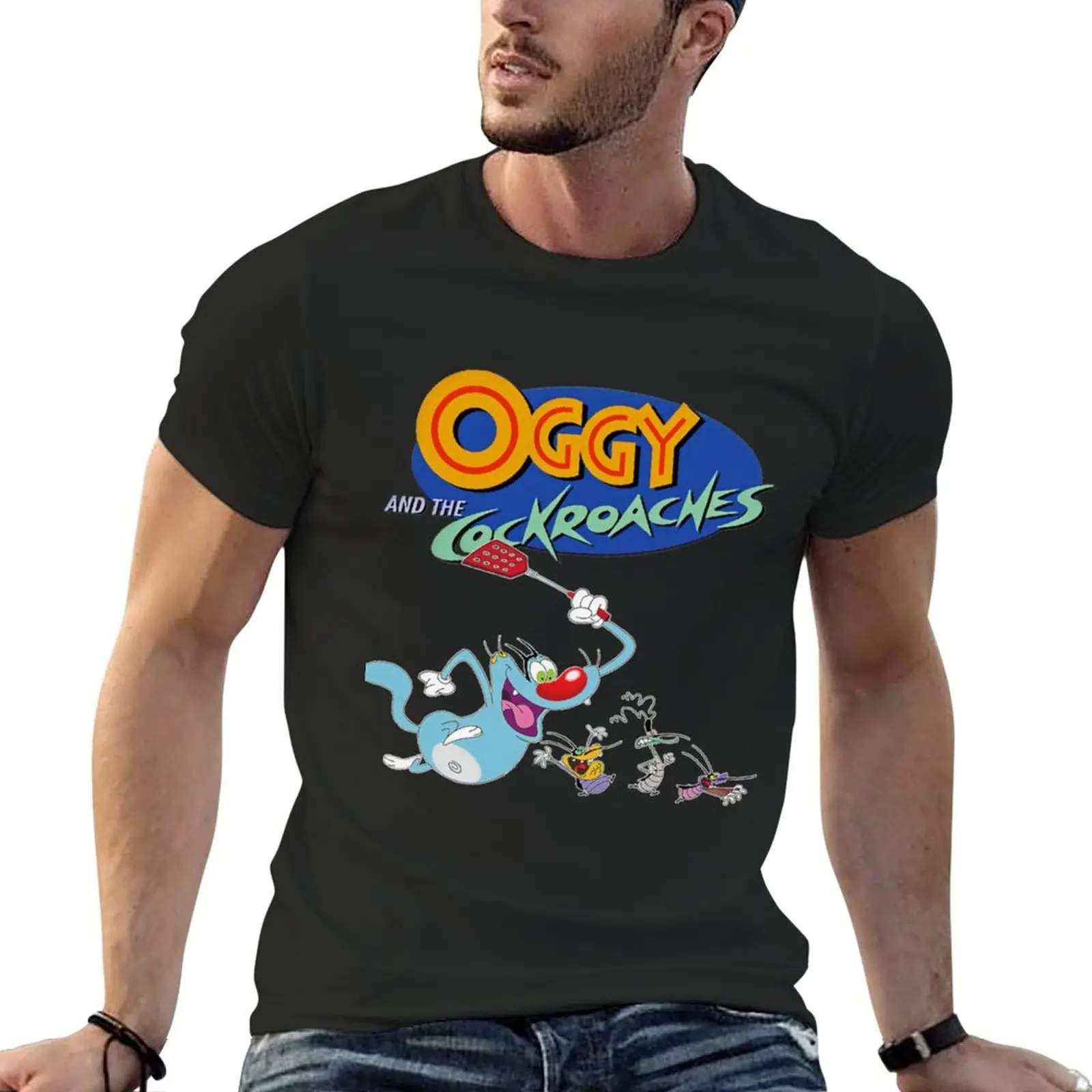 Футболка Oggy And The Cockroaches (72) забавные футболки с мемми топы больших размеров летняя