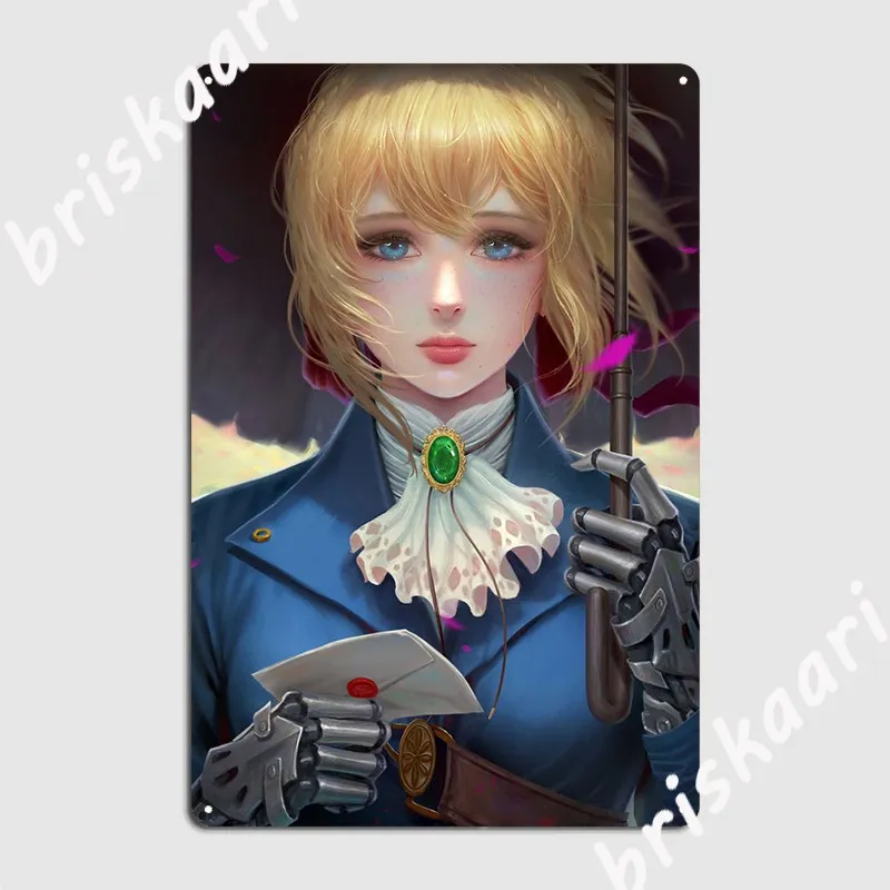 

Фиолетовый Evergarden плакат, металлическая табличка, Настенная картина, забавная барная пещера, жестяной плакат