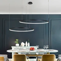 new modern led chandelier for living room bedroom dining room aluminum ring indoor pendant chandelier lamp lighting