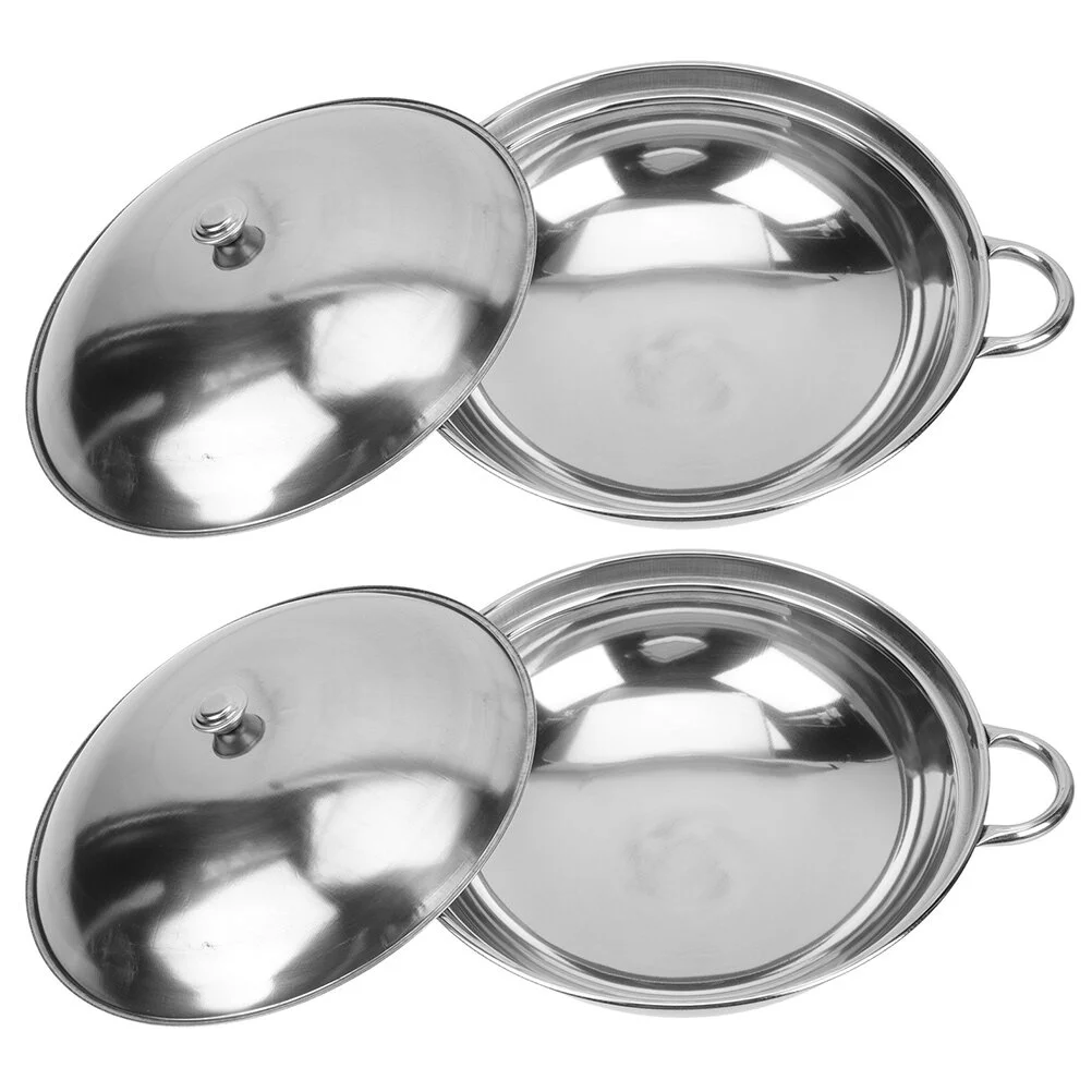 

Grill Pan Stainless Steel Metal Pans Cooking Thicken Pot Kitchen Pots Tool Wok Double Handle Saucepan