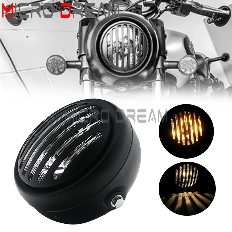 Передняя фара для мотоцикла 12 В в ретро стиле передняя дальнего и ближнего света