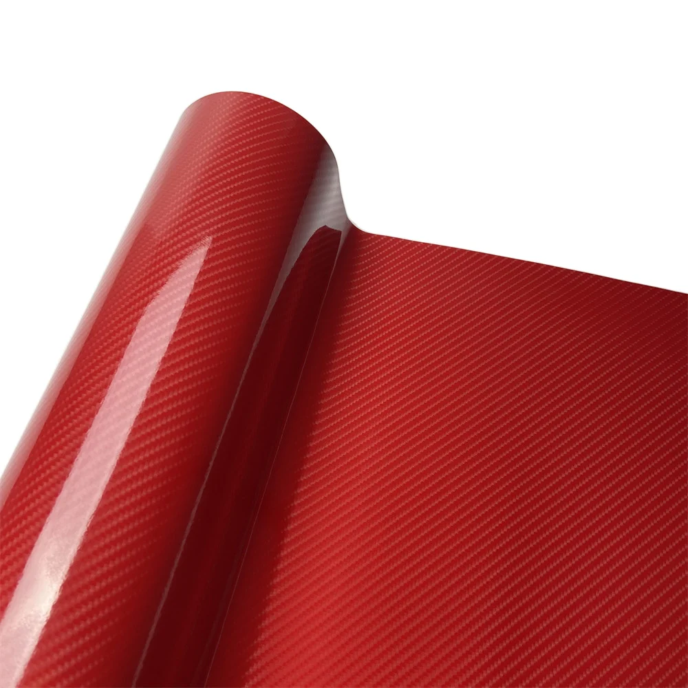 

Глянцевая красная наклейка из углеродного волокна, автомобильная пленка, авто наклейка «сделай сам», автомобильные аксессуары, без пузырьков воздуха, 6D карбоновый виниловый чехол