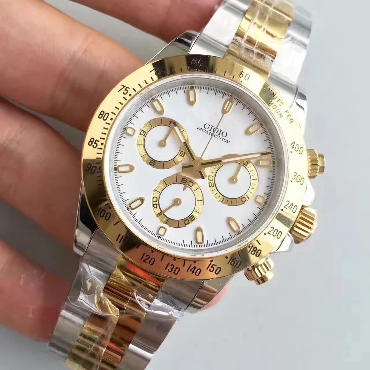 

Men Automatic Mechanical Watch White Black Leather Ceramic