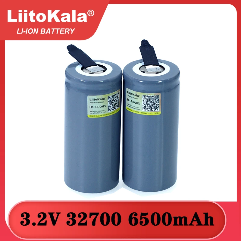 

LiitoKala 3.2V 32700 6500mAh LiFePO4 Battery 35A Continuous Discharge Maximum 55A High power battery+DIY Nickel sheets