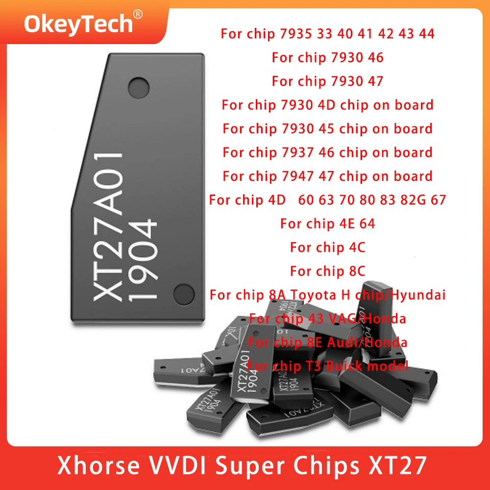 

Xhorse VVDI Super Chip XT27A01 XT27A66 Transponder for ID46/40/43/4D/8C/8A/T3/47 for VVDI2 VVDI Key Tool/Mini Key Tool