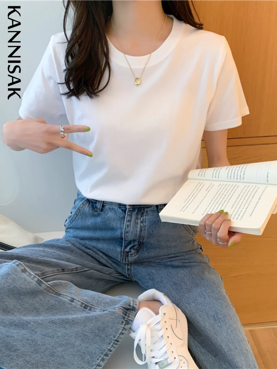 Cotton Basic Shirt Korean Loose Ladies 