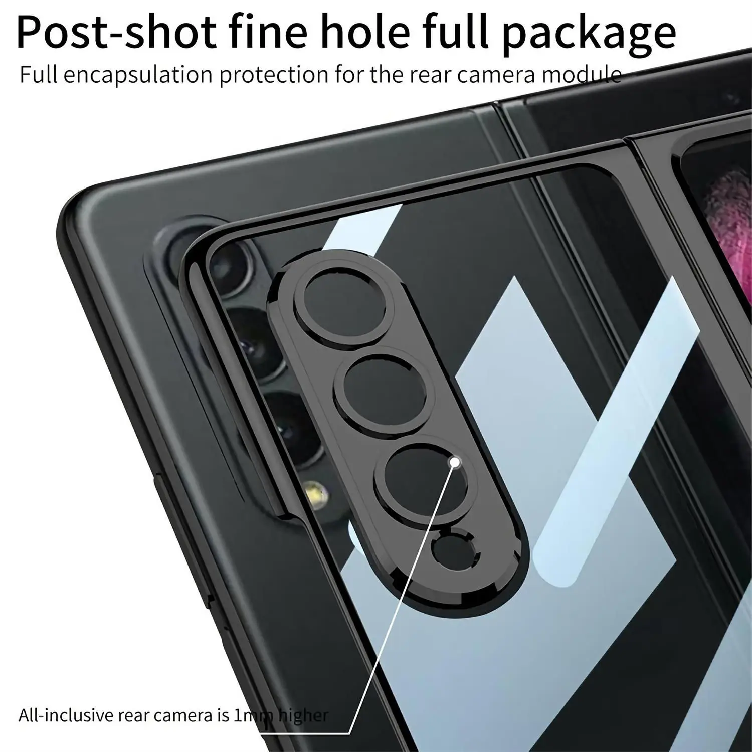 Original HD Transparent Case For Samsung Galaxy Z Fold 4 Shell Film Intergrated Electroplated Shockproof Hard Plastic Cover