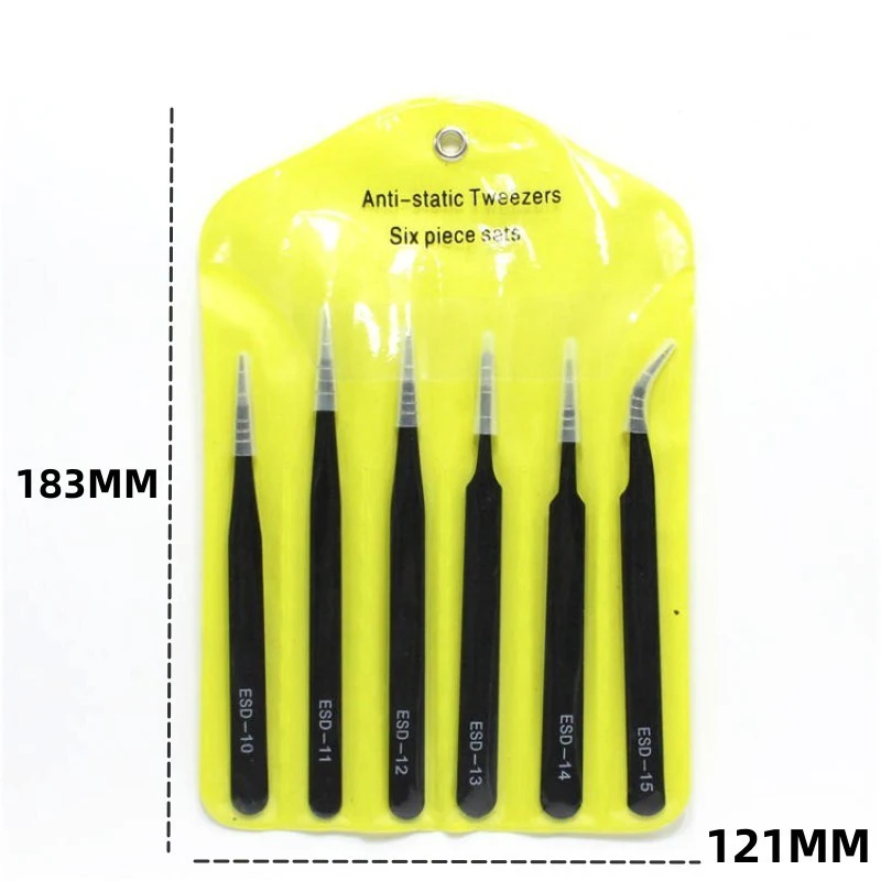 Пинцет прецизионный изогнутый прямой ремонтный инструмент для рукоделия обслуживание пайка Антистатический ESD промышленный Пинцет из нержавеющей стали