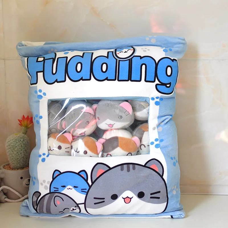 

Cute Puddings Snack Pillow Plush Toy Decorative Removable Kitty Cat Dolls Creative Toy Gifts for Boys Girls Kids Birthday Gifts