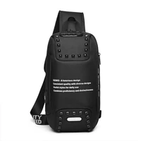 new mens chest bag fashion oxford cloth backpack usb anti theft leisure travel shoulder bag hot sale