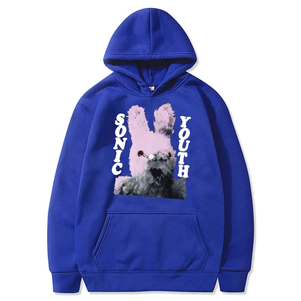 

Толстовка с капюшоном и принтом плохого кролика, толстовки с мультяшным принтом, женская уличная одежда для мужчин и женщин, Модный пуловер ...