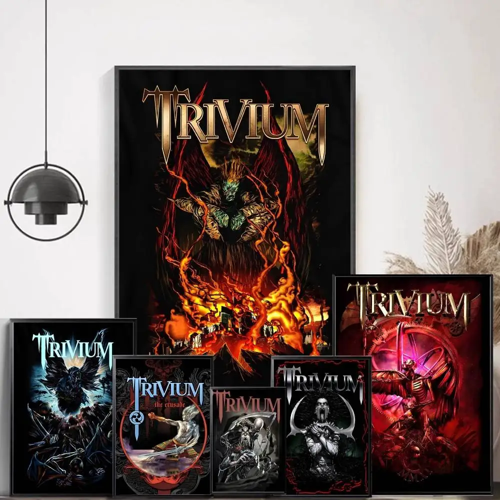 Фото Винтажные постеры группы Heavy Metal T-Trivium, наклейки для декора комнаты, дома, бара, кафе, кавайный декор для комнаты №2