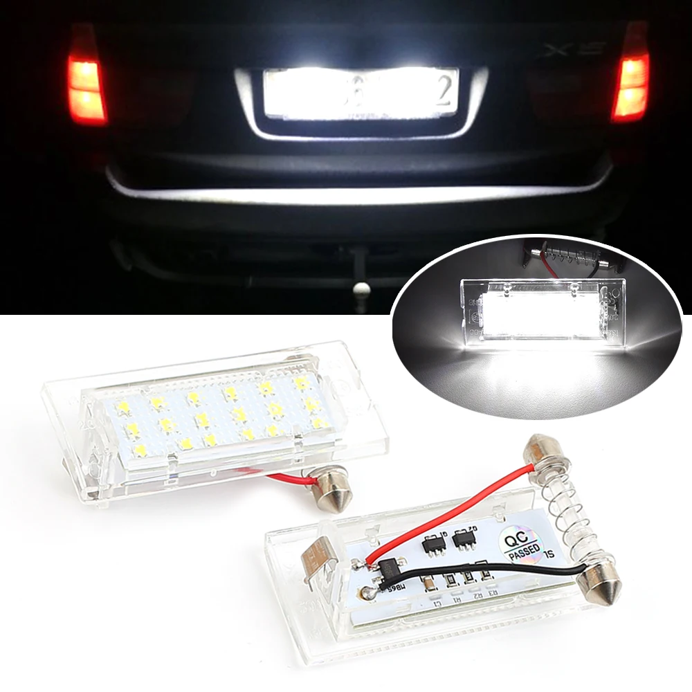 

For BMW E53 X5 2001-2006 E83 X3 04-09 18 SMD 3528 Error Free LED Bulbs CANBUS License Plate Light Number Lamp LED Lamp For Car