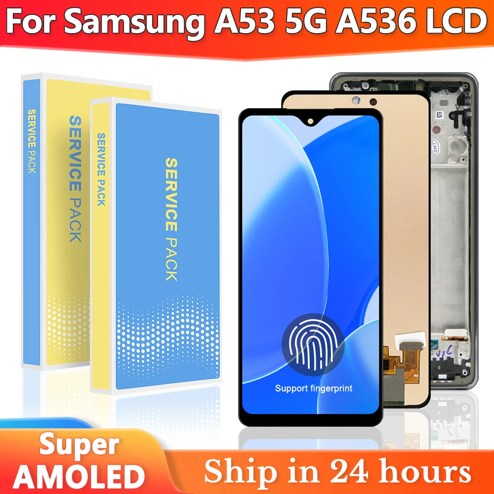 ЖК-дисплей Super AMOLED для Samsung Galaxy A53, дисплей с сенсорным экраном и дигитайзером в сборе для A536, A536B, A5360, сменный ЖК-дисплей с рамкой