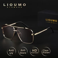 lioumo 2022 top quality sunglasses polarized men metal frame day night vision glasses women vintage driving goggles gafas de sol