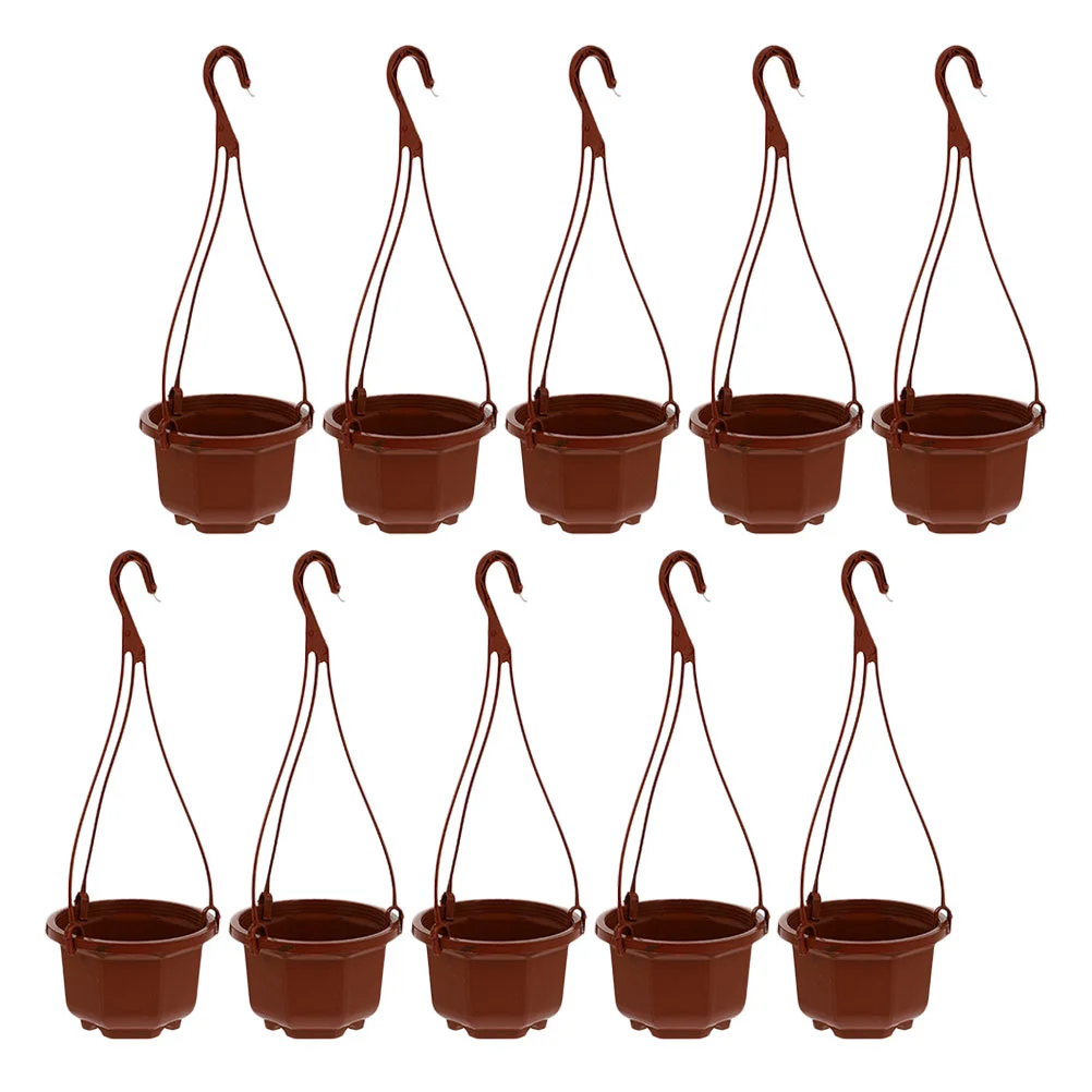 10 Sets Chlorophytum Pot Flower Decor Wall Garden Pot Net Bottom Hanging Planter Basket Plastic Window Box Planters