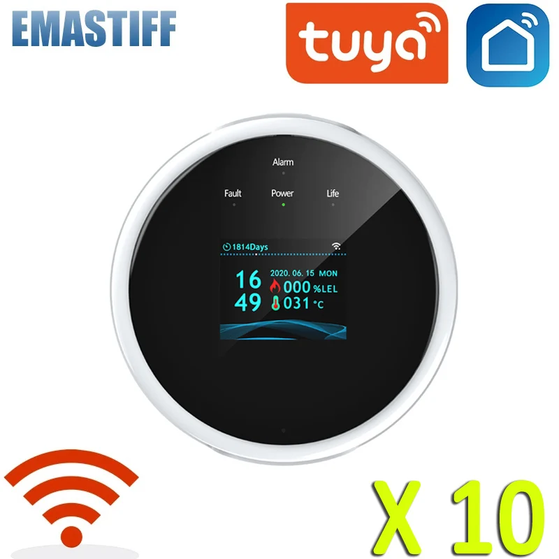 

10 шт., смарт-датчик утечки природного газа, с Wi-Fi