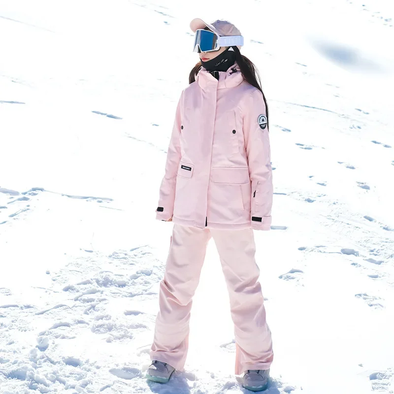 Спортивные женские лыжные комплекты с капюшоном женский зимний костюм уличный