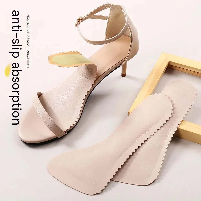 

Women Sandals Insoles for Foot Sole Massager Leather Self-Adhesive Inserts Shock Absorbtion Cushion High Heel Seven-point Insole