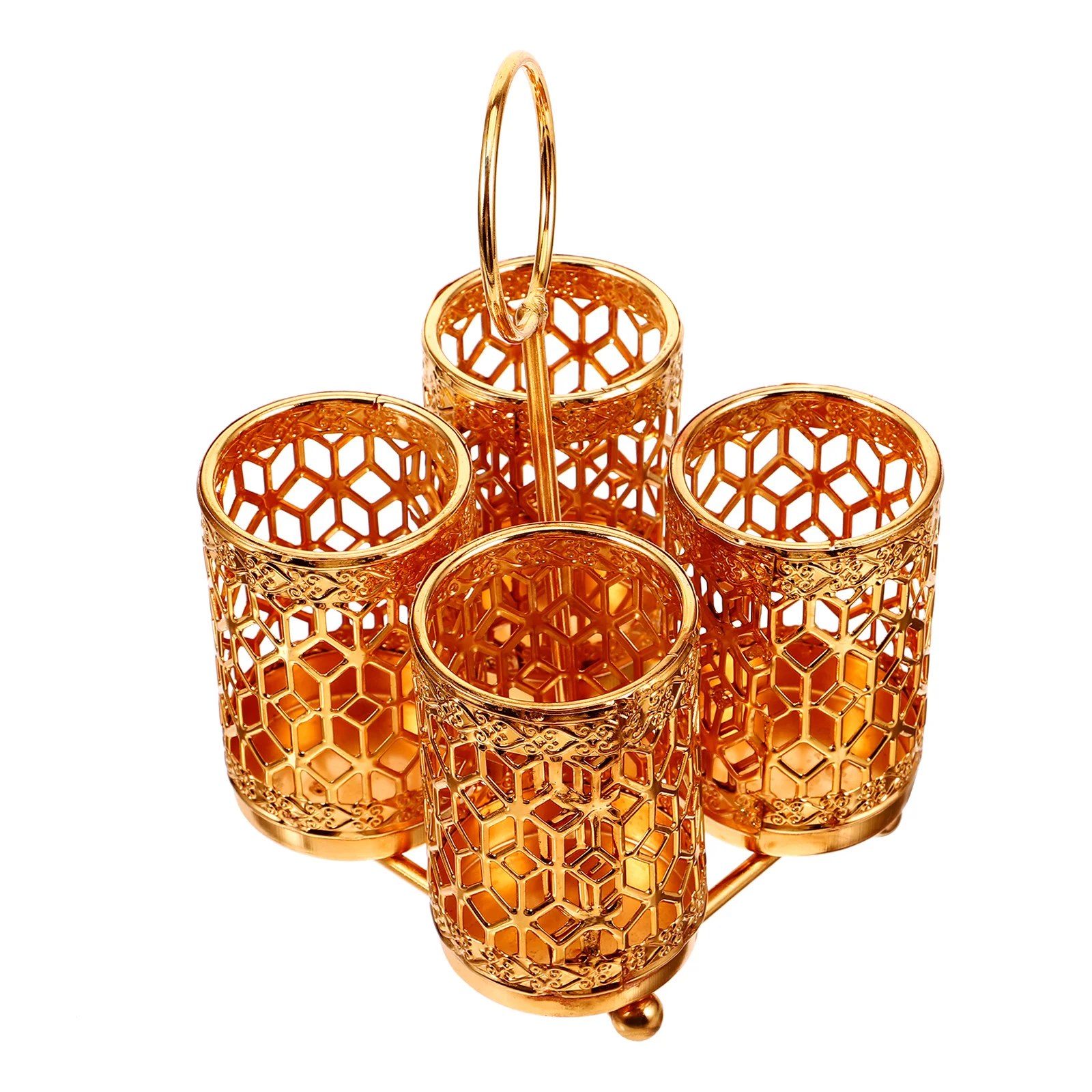 Позолоченный светильник роскошный позолоченный железный полый вращающийся