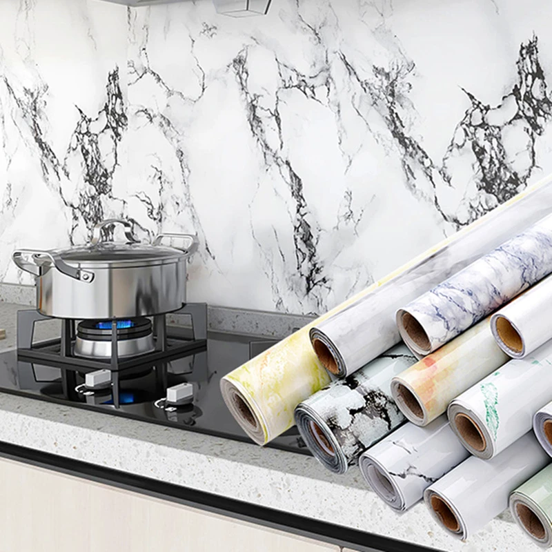 

Водонепроницаемые обои, мраморные самоклеящиеся обои, виниловая пленка, настенные Стикеры, декоративные обои для ванной, кухни, буфета, ком...