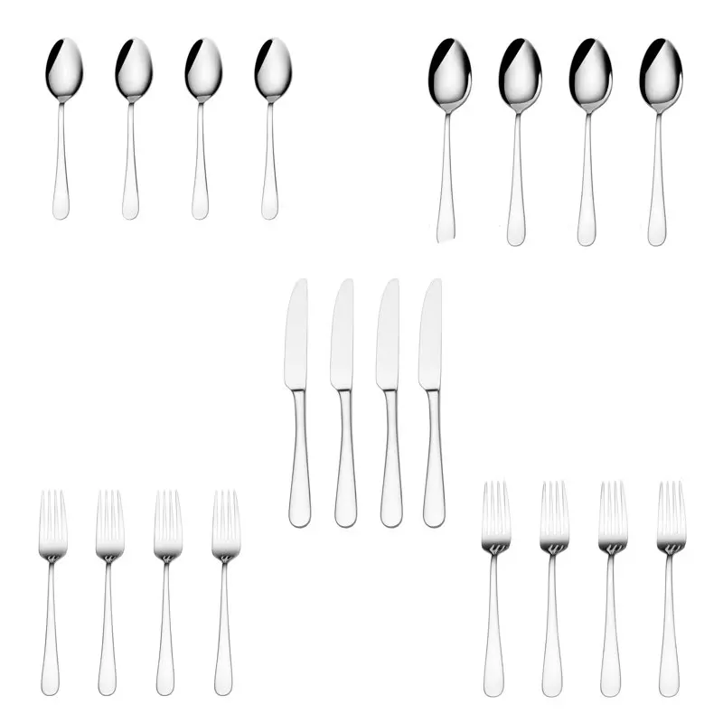 

Lisbon 20-piece Stainless Steel Flatware Set Professional Home Kitchenware Cookware