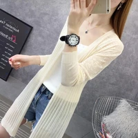 spring summer cardigan women ice silk hollow out shawl girls knitted sweater female cardigans women thin coat ladies tops x149