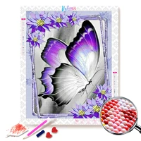 5d diy diamond painting purple butterfly cross stitch diamond embroidery welcome picture of rhinestones home decor quadro