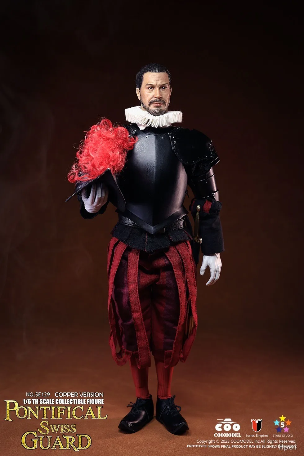 Фото 【MT】Оригинальная серия COOMODEL Empire SE127 SE129 PONTIFICAL SwISS GUARD, медная версия, 1/6, экшн-фигурка, игрушечная модель №3
