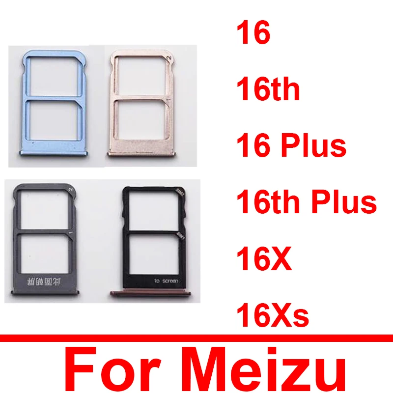 Держатель лотка для SIM-карты Meizu 16 Plus 16th 16X 16Xs Micro Sim Card SD слот-адаптер запасные части