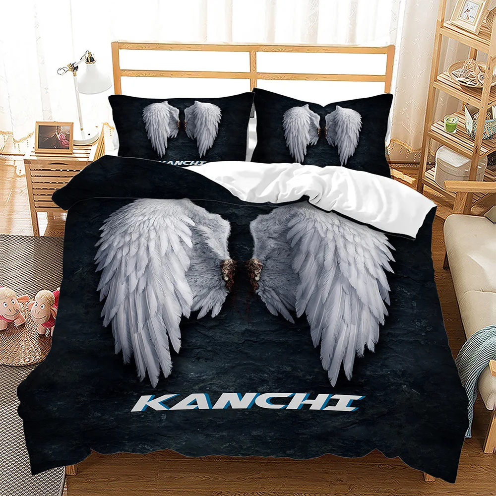 

Wings Theme Duvet Cover Set Broken Angel Wings Butterfly 3D Print Comforter Cover King Queen Size for Kid Polyester Bedding Set