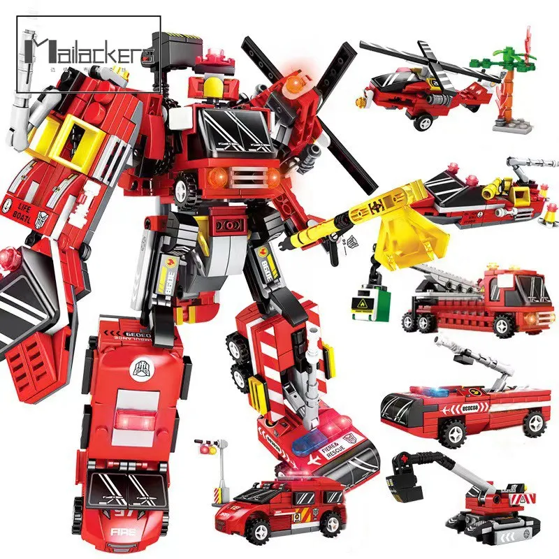 

Mailackers 6 Combined Steel Mecha Model Building Blocks Bricks Creative Gifts Technical Child Toy Toys for Children Friends Gift