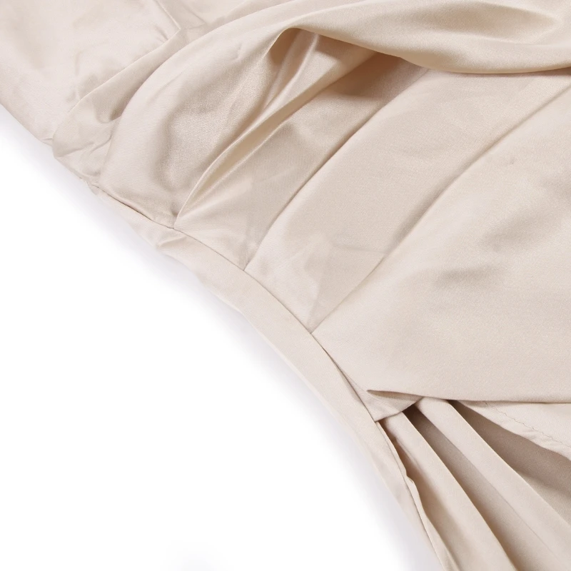 

F42F Женская ассиметричная атласная юбка на одно плечо с рукавом летучая мышь с рюшами