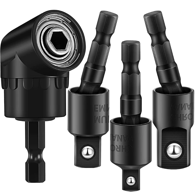 

Power Drill Sockets Adapter Set Impact Driver Wobble Socket Adapter 360° Rotatable Hex Shank Impact Driver Adapter R7UA