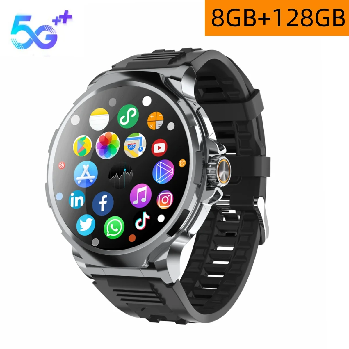 GS100 4G Смарт-часы 8 + 128 ГБ HD Вращающаяся Телеобъективная Камера 180 °