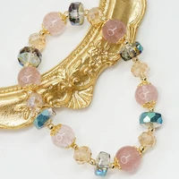 new shiny natural strawberry quartz crystal beads strand bracelets for women feminine bracelet gift jewelry